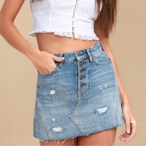 Free people mini denim skirt- as seen in picture
